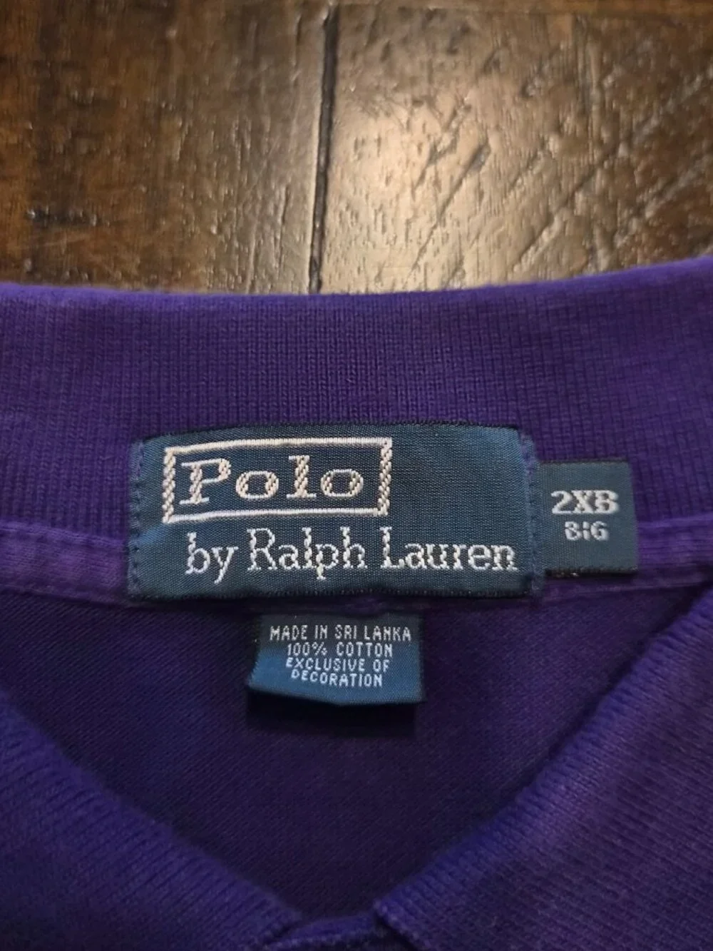Vtg Ralph Lauren Polo Shirt Mens 2XB Big Short Sleeve Purple Red Pony G753